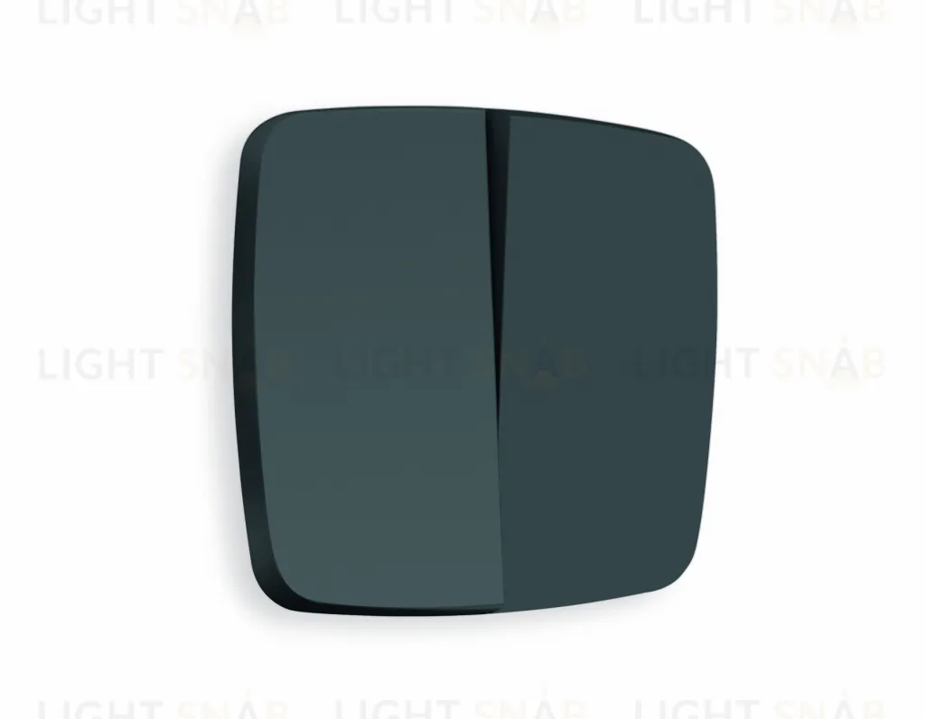 Лицевая панель OMEGA (Графит Мягкое касание) для 2-клавишных выключателей QUANT OP9030 OP9030