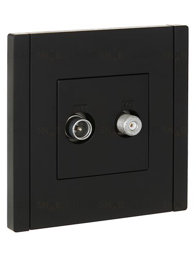 Розетка двойная TV+SAT IEK Forte&Piano черный FP-AF20-O-K02 FP-AF20-O-K02