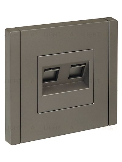 Розетка компьютерная 5е кат. и телефонная, IEK Forte&Piano нержавеющая сталь FP-KT20-O-1-K46 FP-KT20-O-1-K46