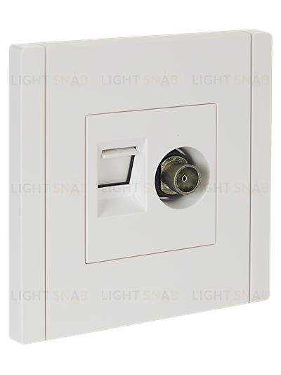 Розетка двойная TV+RJ45 кат.5E IEK Forte&Piano белый FP-AK20-1-K01 FP-AK20-1-K01