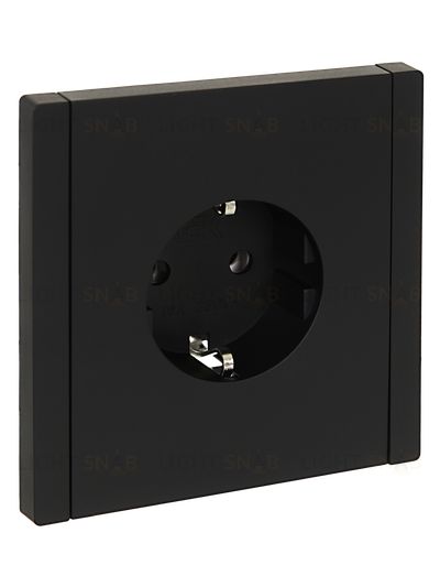 Розетка с заземлением без защитных шторок 16А безвинтовое крепление IEK Forte&Piano черный FP-R11-16-1-K02 FP-R11-16-1-K02