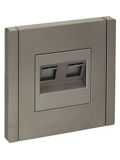 Розетка компьютерная двойная RJ45 кат.6 нержавеющая сталь IEK Forte&Piano FP-K20-2-K46 FP-K20-2-K46