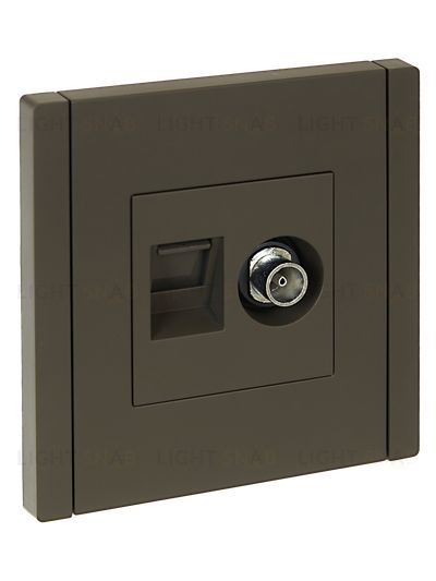 Розетка двойная TV+RJ45 кат.5E IEK Forte&Piano серый FP-AK20-1-K03 FP-AK20-1-K03