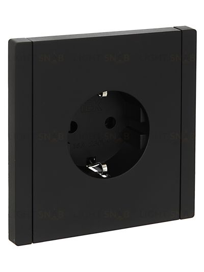 Розетка с заземлением IEK Forte&Piano 16A/250В, черный FP-R11-16-K02 FP-R11-16-K02