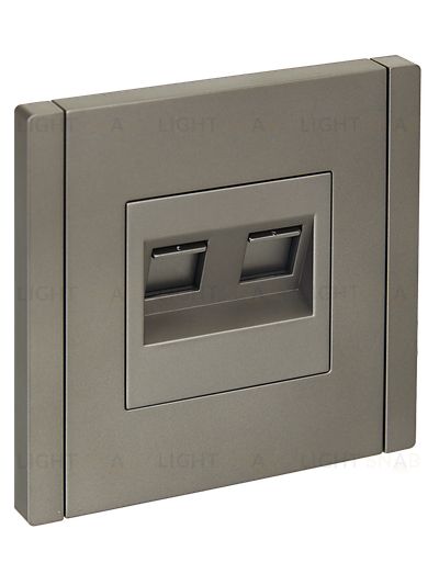 Розетка компьютерная двойная RJ45 кат.5E нержавеющая сталь IEK Forte&Piano FP-K20-1-K46 FP-K20-1-K46