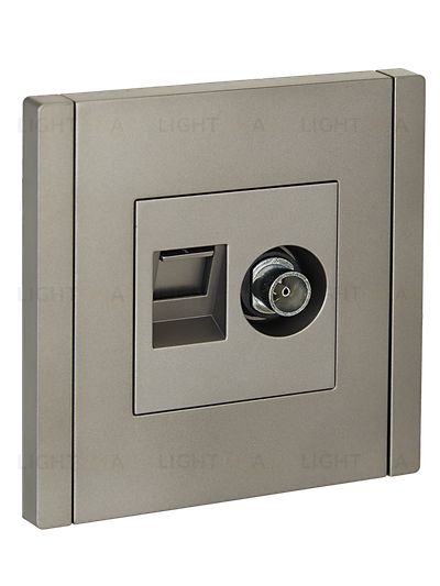 Розетка двойная TV+RJ45 кат.6E IEK Forte&Piano нержавеющая сталь FP-AK20-2-K46 FP-AK20-2-K46