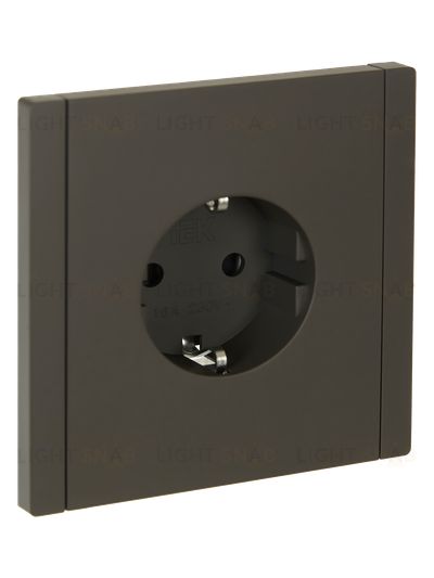 Розетка с заземлением с защитными шторками 16А безвинтовое крепление IEK Forte&Piano серый FP-R14-16-1-K03 FP-R14-16-1-K03