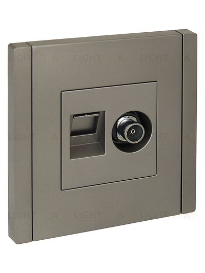 Розетка двойная TV+RJ45 кат.5E IEK Forte&Piano нержавеющая сталь FP-AK20-1-K46 FP-AK20-1-K46