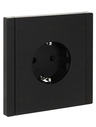 Розетка с заземлением с защитными шторками 16А безвинтовое крепление IEK Forte&Piano черный FP-R14-16-1-K02 FP-R14-16-1-K02