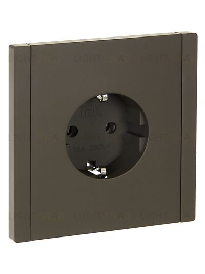 Розетка с заземлением без защитных шторок 16А безвинтовое крепление IEK Forte&Piano серый FP-R11-16-1-K03 FP-R11-16-1-K03