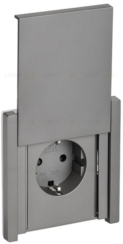 Розетка 1-местная с заземлением с защитными шторками и крышкой 16А IP44 IEK Forte&Piano нержавеющая сталь FP-R16-16-44-K46 FP-R16-16-44-K46
