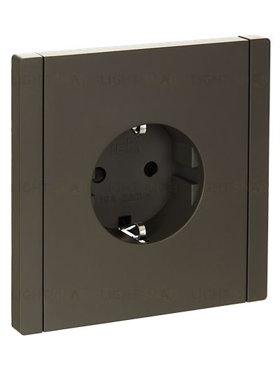 Розетка с заземлением с защитными шторками 16А IEK Forte&Piano серый FP-R14-16-K03 FP-R14-16-K03