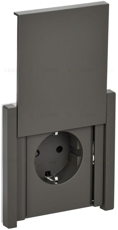 Розетка 1-местная с заземлением с защитными шторками и крышкой 16А IP44 IEK Forte&Piano серый FP-R16-16-44-K03 FP-R16-16-44-K03