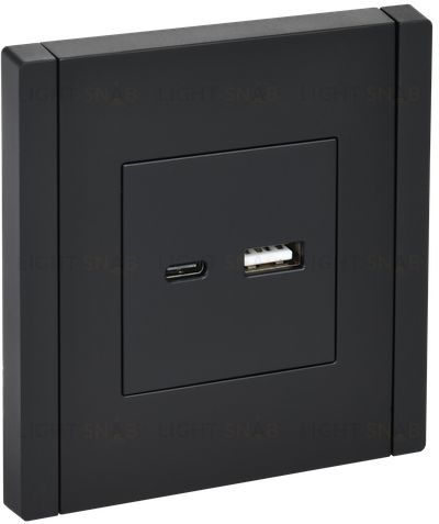 Розетка USB двойная A+C 3,1А IEK Forte&Piano черный FP-U22-D31-K02 FP-U22-D31-K02