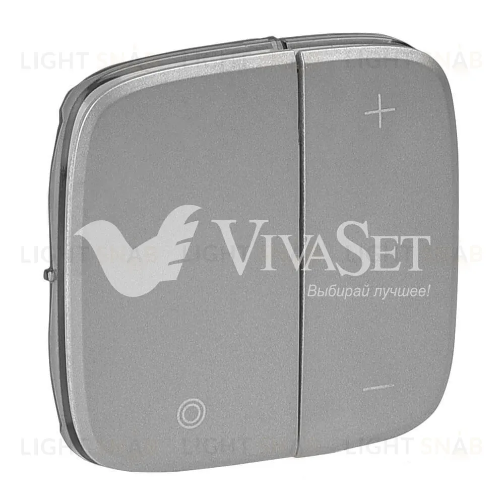 Valena ALLURE.Лицевая панель для кнопочного светорегулятора.Алюминий 752087 752087