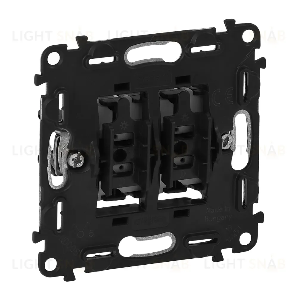 Valena IN'MATIC. Механизм выключателя двухклавишного 10А 250В. Безвинтовые зажимы 752005 752005