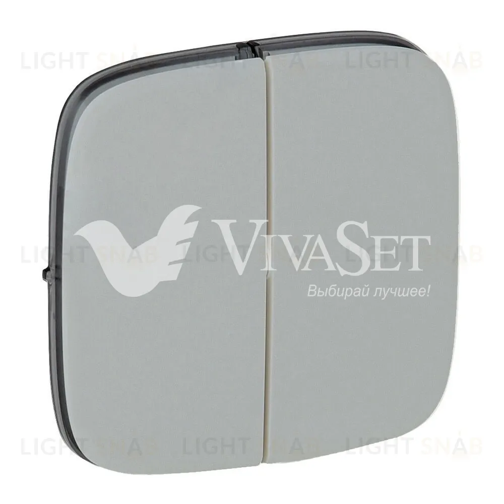 Valena ALLURE.Лицевая панель для двухклавишного выключателя.Алюминий 755027 755027