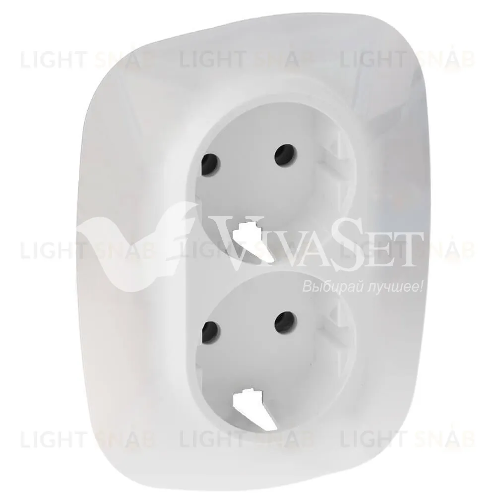 Valena ALLURE.Лицевая панель для двойной силовой розетки 2х2К+З.Белая 754955 754955