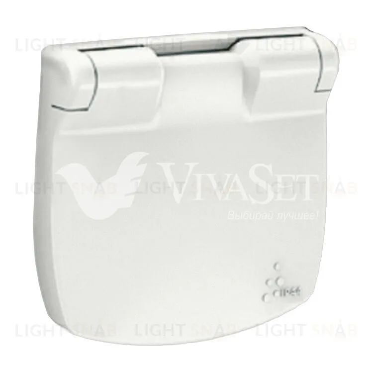 Valena ALLURE.Лицевая панель розетки 2К+З с крышкой.Жемчуг 754849 754849