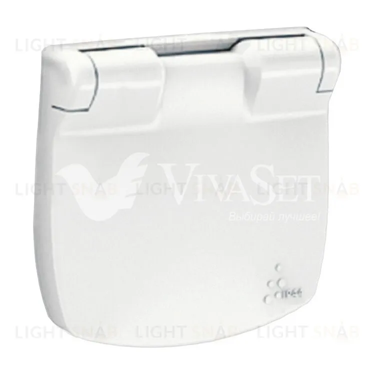 Valena ALLURE.Лицевая панель розетки 2К+З с крышкой.Белая 754845 754845