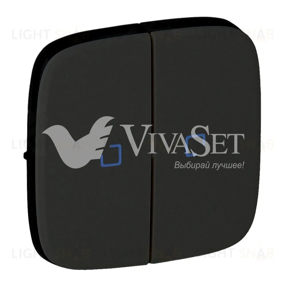 Valena ALLURE.Лицевая панель для выключателя двухклавишного с подсветкой.Антрацит 755228 755228