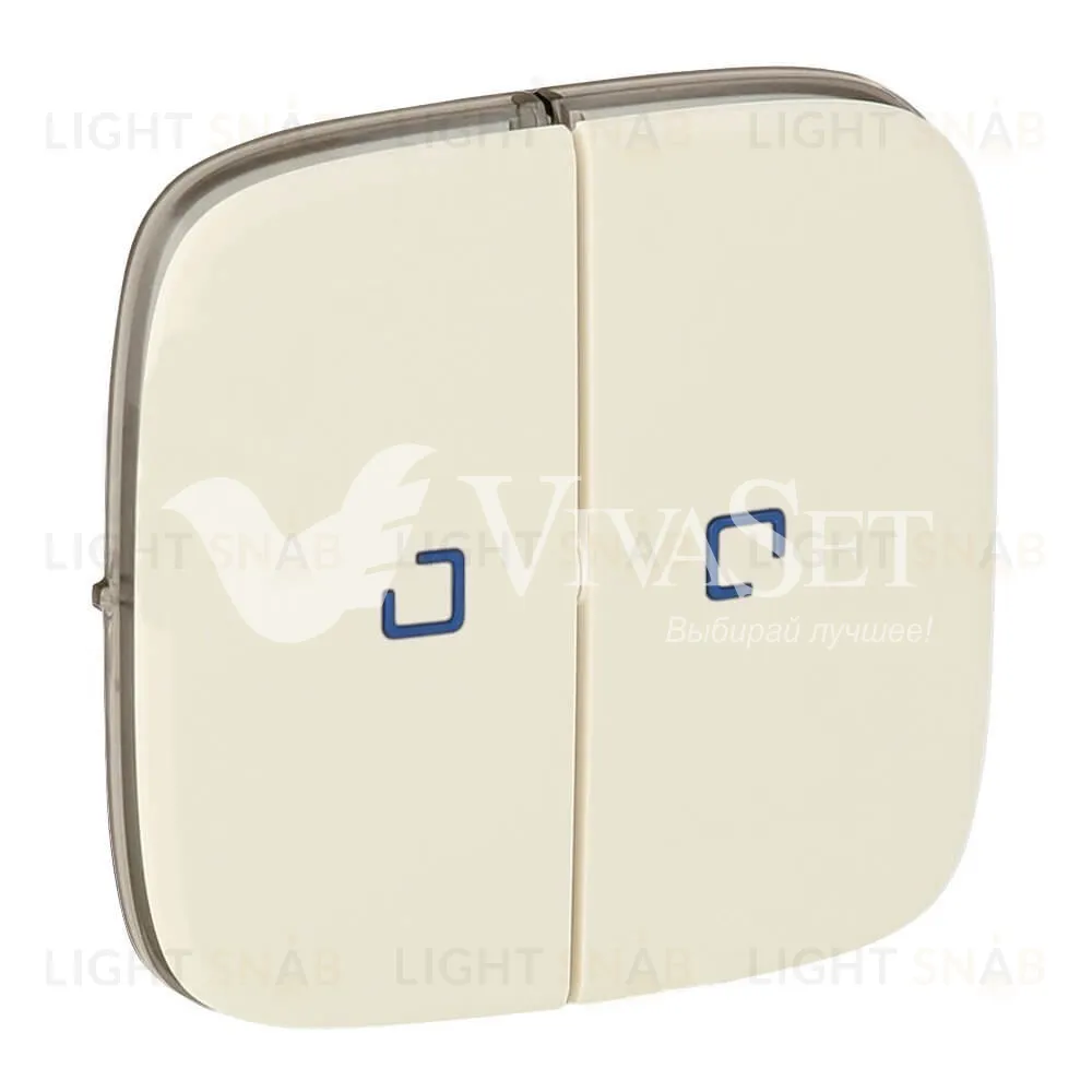Valena ALLURE.Лицевая панель для выключателя двухклавишного с подсветкой.Слоновая кость 755226 755226