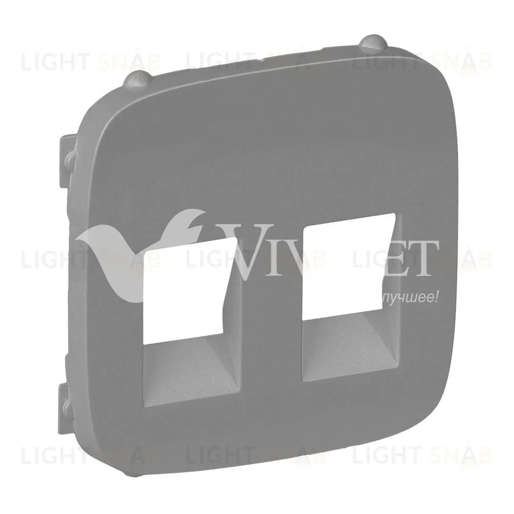 Valena ALLURE.Лицевая панель для аудиорозетки с пружинными зажимами двойной.Слоновая кость 755377 755377