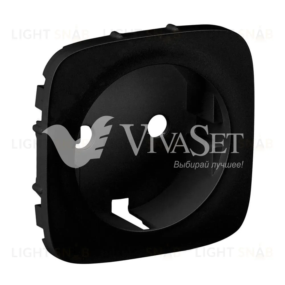 Valena ALLURE.Лицевая панель розетки 2К+З.Антрацит 755208 755208