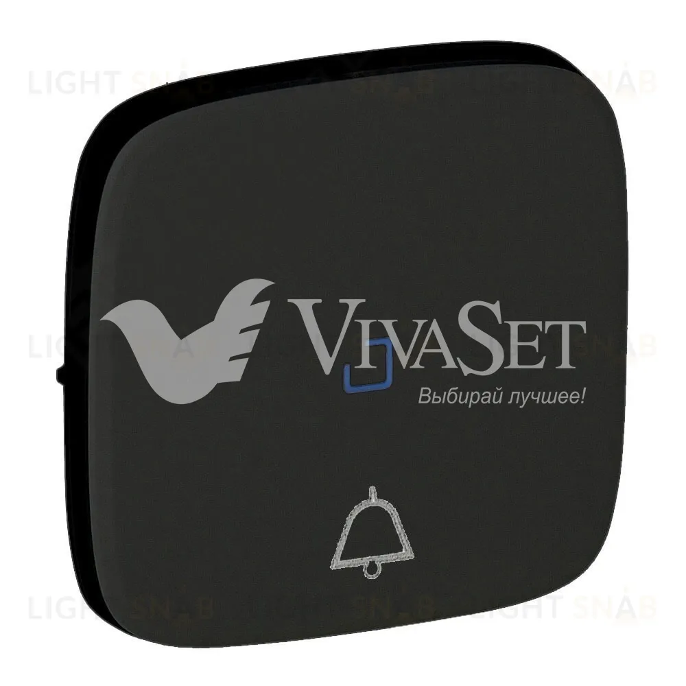 Valena ALLURE.Лицевая панель для кнопочного выключателя, с символом ”звонок”,c линзой для подсветки.Антрацит 755093 755093