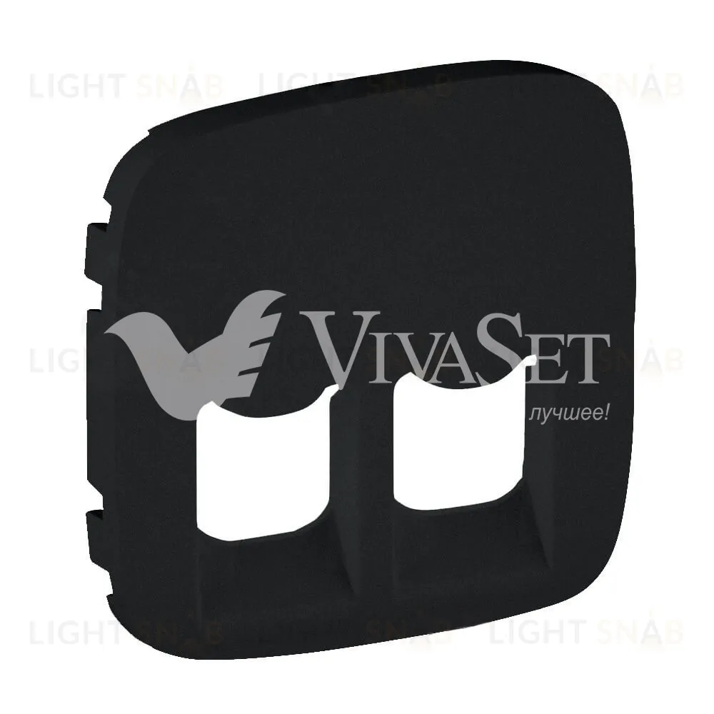 Valena ALLURE.Лицевая панель для двойных телефонных/информационных розеток.Антрацит 755428 755428