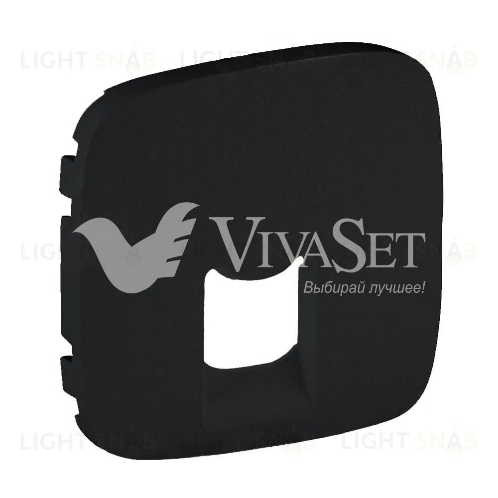 Valena ALLURE.Лицевая панель для одиночных телефонных/информационных розеток.Антрацит 755418 755418