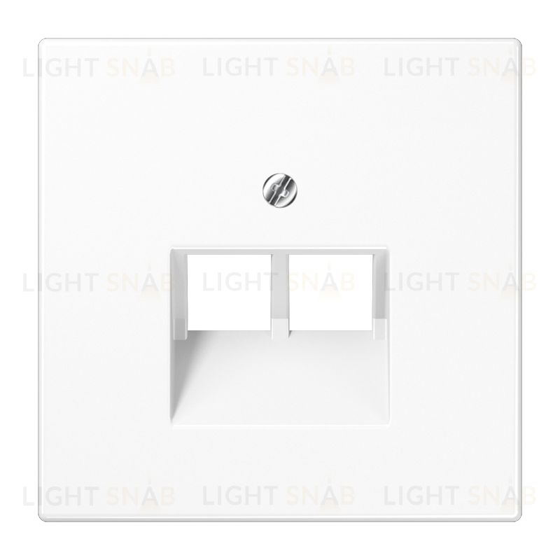 Jung LS 990 Белая накладка 2-ой наклонной ТЛФ/комп розетки LS969-2UAWW LS969-2UAWW
