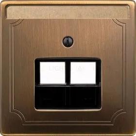 Merten SD Античная латунь Накладка розетки ТЛФ/комп 2-ой наклонной MTN292643 MTN292643