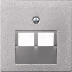 Merten SM Алюминий Накладка розетки ТЛФ/комп 2-ой наклонной MTN298060 MTN298060