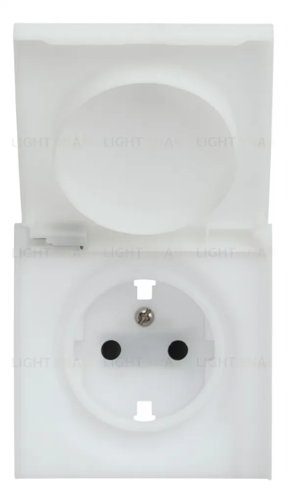 Rikett Лицевая панель для розетки 2к+з с крышкой белый матовый 35634 MW 35634 MW