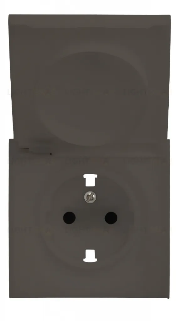 Rikett Лицевая панель для розетки 2к+з с крышкой капучино 35634 CP 35634 CP