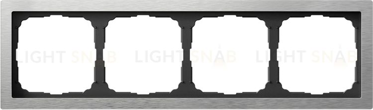 Рамка четверная System Electric ArtGallery Pure, металл алюминий GAL312104 GAL312104