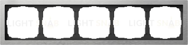 Рамка пятерная System Electric ArtGallery Pure, металл алюминий GAL312105 GAL312105