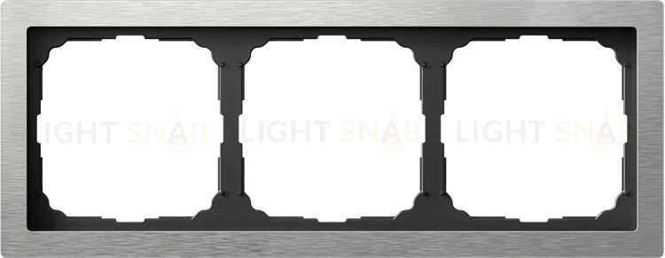 Рамка тройная System Electric ArtGallery Pure, металл алюминий GAL312103 GAL312103