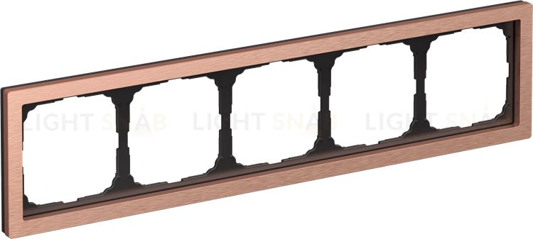 Рамка пятерная System Electric ArtGallery Pure, металл медь GAL312505 GAL312505