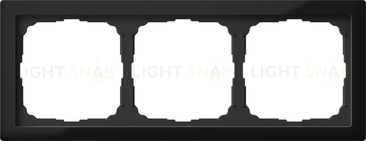 Рамка тройная System Electric ArtGallery Pure, органическое стекло черное GAL321003 GAL321003
