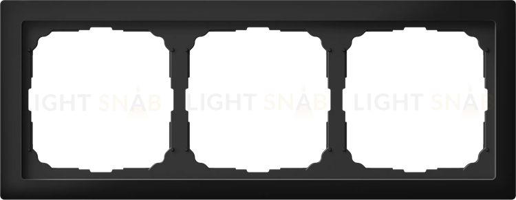 Рамка тройная System Electric ArtGallery Pure, матовое органическое стекло черное GAL331003 GAL331003