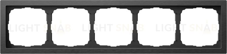 Рамка пятерная System Electric ArtGallery Pure, металл оникс GAL312305 GAL312305