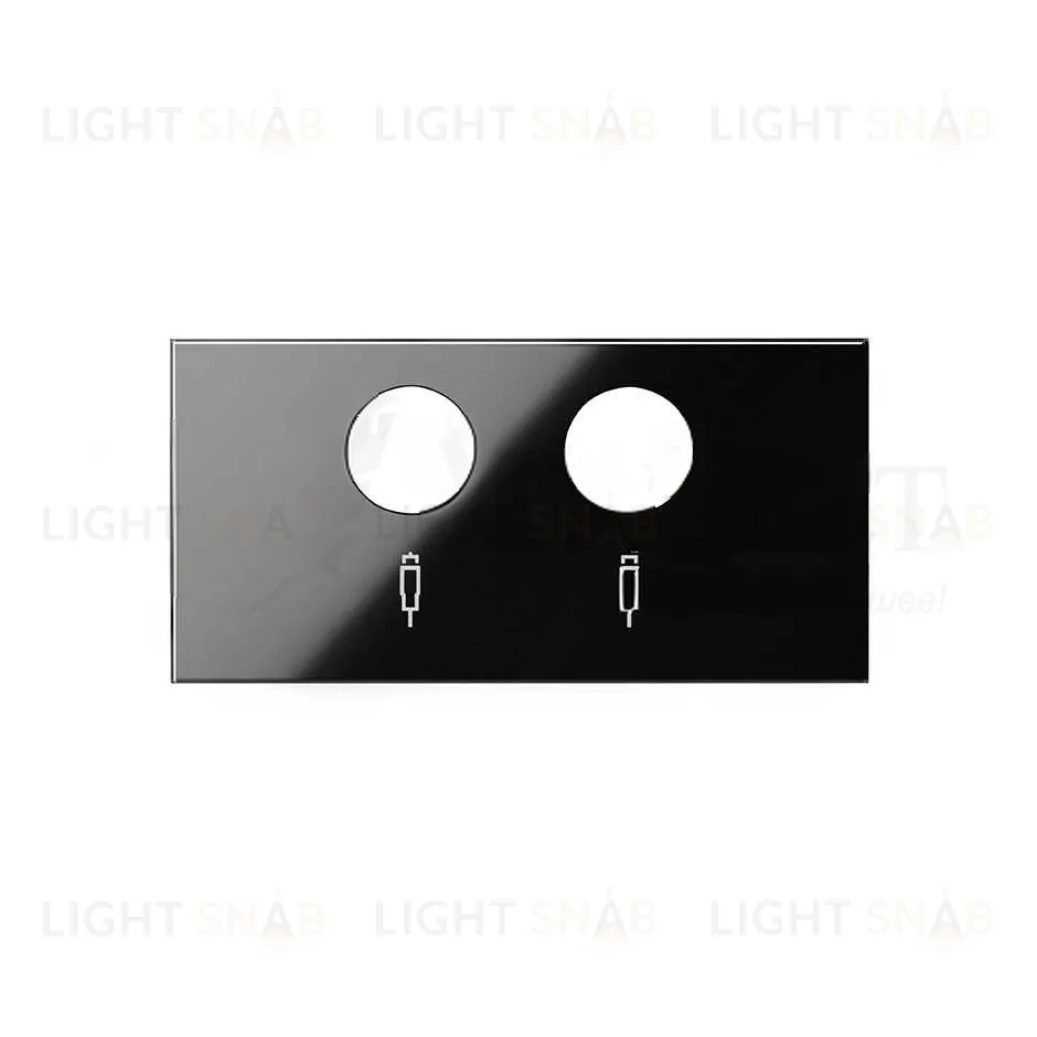 Simon 100 Черный глянец Накладка розетки R-TV+SAT 10000053-138 10000053-138