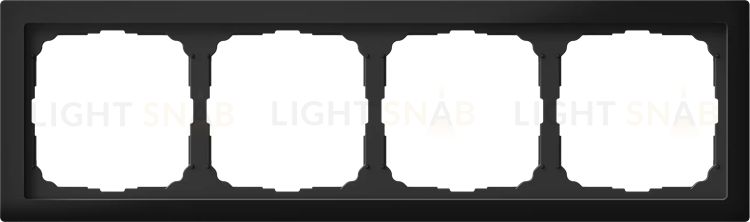 Рамка четверная System Electric ArtGallery Pure, матовое органическое стекло черное GAL331004 GAL331004