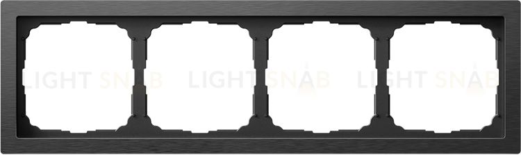Рамка четверная System Electric ArtGallery Pure, металл оникс GAL312304 GAL312304