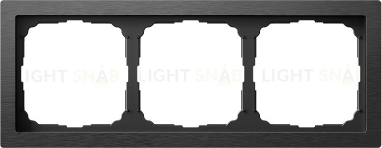 Рамка тройная System Electric ArtGallery Pure, металл оникс GAL312303 GAL312303