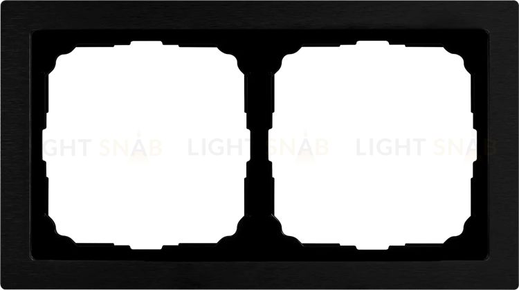Рамка двойная System Electric ArtGallery Pure, металл оникс GAL312302 GAL312302