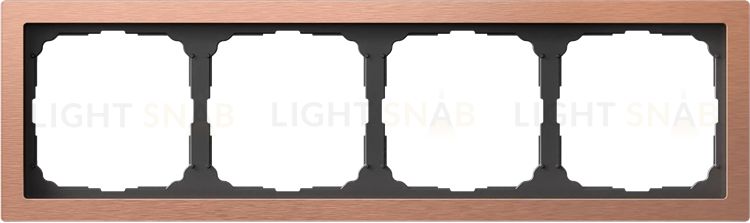 Рамка четверная System Electric ArtGallery Pure, металл медь GAL312504 GAL312504