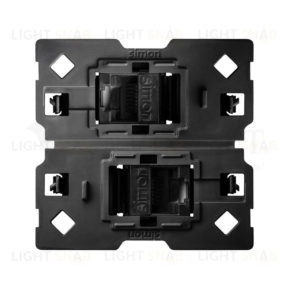 Simon 100 Розетка 2xRJ45 Cat.6 с адаптером 10002544-039 10002544-039